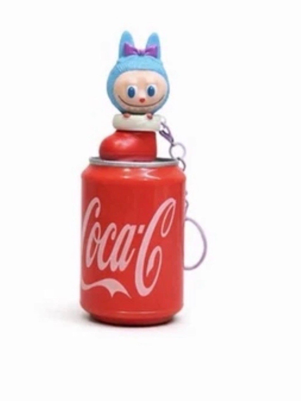 Coca Cola Red Can Keychain with a surprise labubu